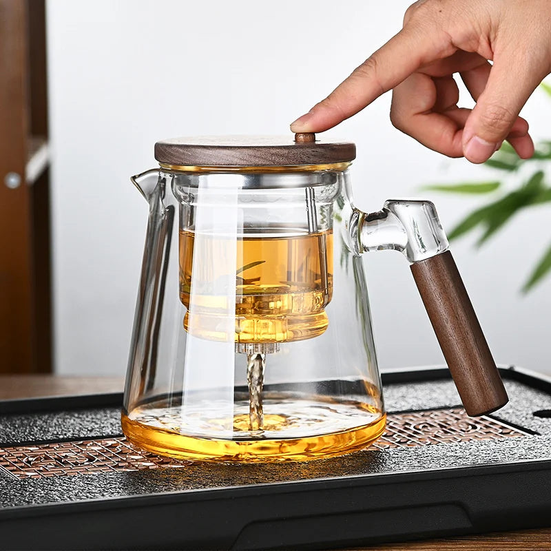 Glass Tea Pot with Wood Handle